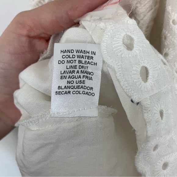Entro Eyelet Embroidery Scallop Trim Halter Neck White Dress Size Medium - Picture 10 of 11